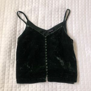 MADEWELL velvet tank top forest green color